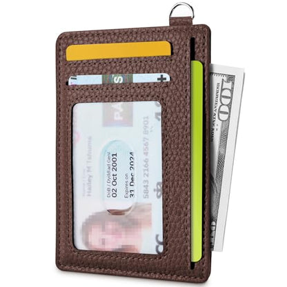 Mayski Slim Wallet, Credit Card Holder for Women, Minimalist Front Pocket RFID Blocking Card Cases, Small Wallet Women Men(Lichee Coffee) - color: Lichee Coffee