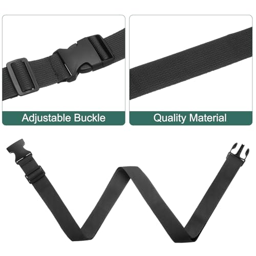 uxcell 4 Pcs Luggage Straps for Suitcases Luggage Connector Strap Buckle - color: Black