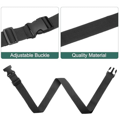 uxcell 4 Pcs Luggage Straps for Suitcases Luggage Connector Strap Buckle - color: Black