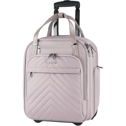 VANKEAN Carry On 언더시트 다기능, 40.6cm(16인치) 언더시터 경량 오버나이트 슈트케이스 남성 여성용, 라이트 더스티 핑크 - color: 라이트 더스티 핑크