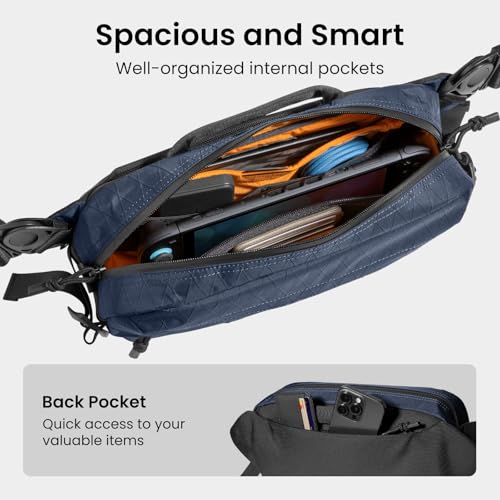 tomtoc 5.5L X-Pac Sling Crossbody Bag for Nintendo Switch 2/ROG Xbox Ally X - color: X-pac Blue