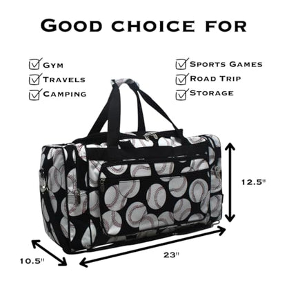 NGIL Canvas 23" inch Duffle Bag (Baseball-Black) - color: Baseball-Black