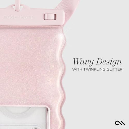 Case-Mate Wavy IP68 Waterproof Large Phone Pouch - Ballet Pink Twinkle - color: Wavy Ballet Pink Twinkle