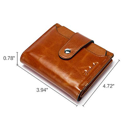 BOSTANTEN Leather Womens Wallet Small RFID Blocking Credit Card Holder - color: 1-ab-brown