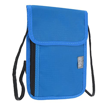 PATIKIL Neck Wallet, Passport Holder Neck Pouch RFID Blocking Waterproof Neck Travel Wallet for Women & Men, Dark Blue - color: Dark Blue