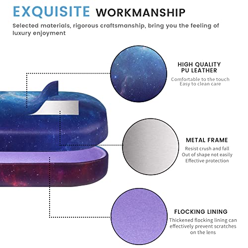 molshine Hard Shell Sunglasses Case,Classic Large Glasses Case for Women Men,Sunglass Eyeglasses - color: Purple
