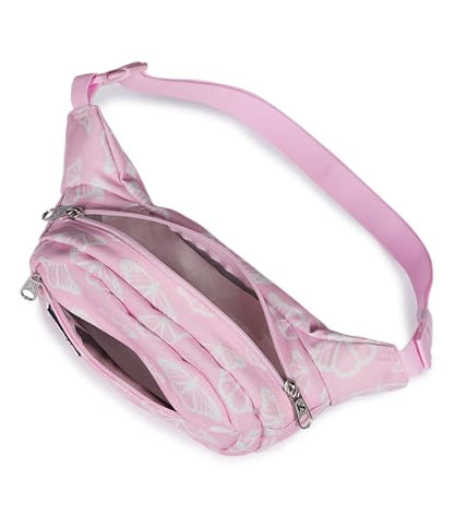 JanSport Fifth Avenue Waist Bag w/Adjustable Strap, Flutter By Pink - color: Flutter By Pink Ice
