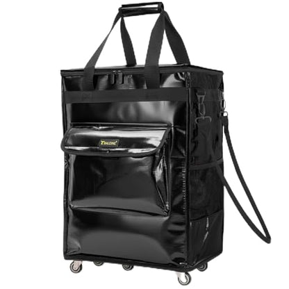 BALEINE Reusable Grocery Bag on Wheels, Foldable Rolling Tote Bag - color: Black, size: Small
