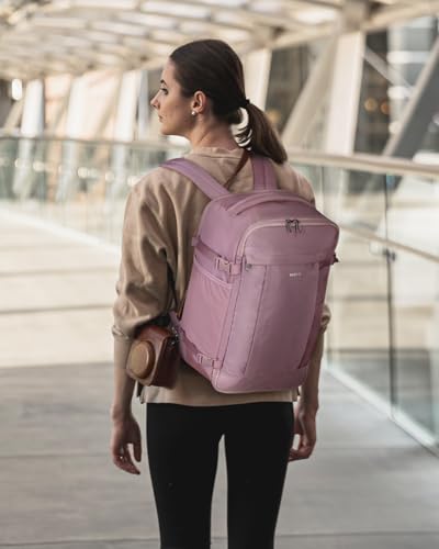 ECOHUB Travel Backpack Airlines Approved Personal Item Bag Carry On Backpack - color: Pink-2, size: 17 inch underseat