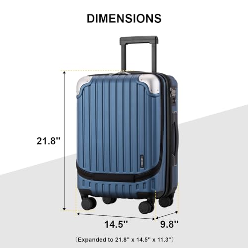 LEVEL8 Grace 수하물, 블루., 질감 - color: 블루., size: 20 Inch - EXT