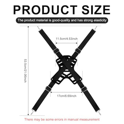 Elastic Bungee Strap, 4-Way Flat Bungee Cord with Hooks Adjustable Tie Down Bungee Cords Luggage Bungee Strap Bike Rack Bungee for Securing Luggage Items
