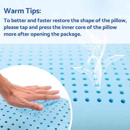 CushZone Memory Foam Pillow, Bed Pillow Neck Pillow for Sleeping - size: Queen Size