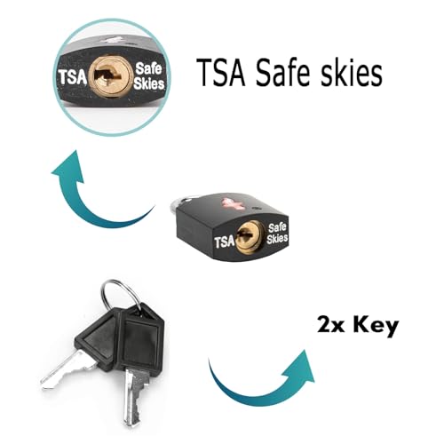 Safe Skies Keyed Alike TSA Lock 4-Pack, Black+Blue - color: black+blue