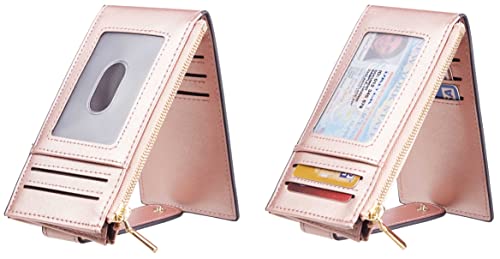 Chelmon Women's RFID Slim Card Holder Wallet - color: Rose Gold Classic