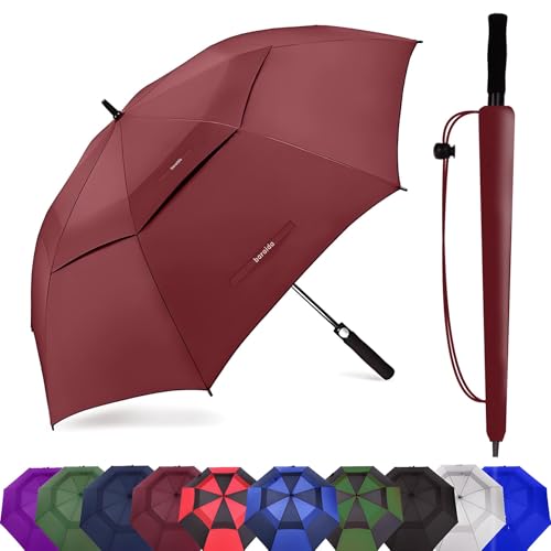 54/62/68/72 Inch Large Golf Umbrella Windproof Auto Open for Rain - color: Burgundy, size: 62 Inch