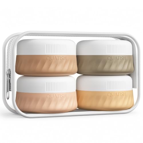 Quatish Travel Size Containers for Toiletries, 1oz, 4 Pack, Apricot - color: Apricot, size: 1 Ounces