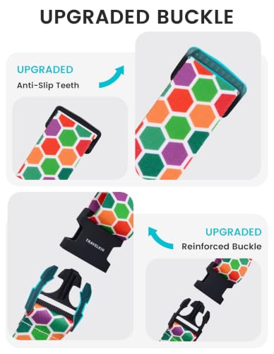Travelkin Luggage Straps TSA Approved, Suitcase Straps with TSA Lock - color: Honeycomb