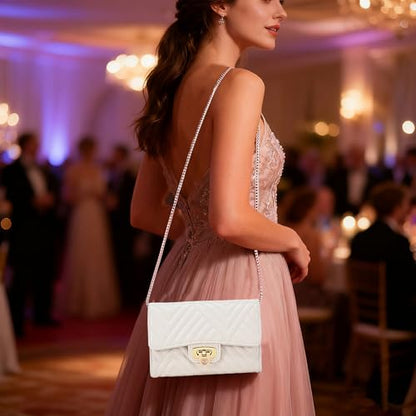 Small Crossbody Bag Sling Bag, Phone Holder for Women - color: Q Beige White