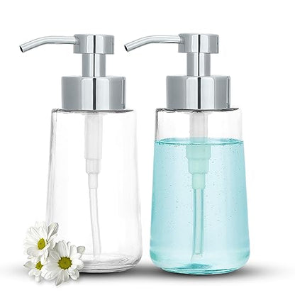Glass Soap Dispenser 16oz Liquid Hand Soap Dispenser Chrome Pump - color: Chrome