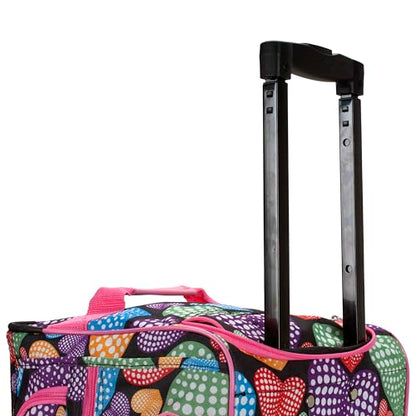 Rockland Rolling Duffel Bag, Black, 22" - color: NEWHEART, size: 22"