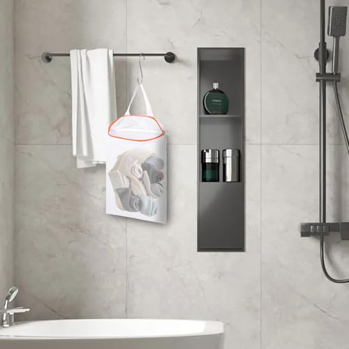2-Pack Hanging Mesh Laundry Bags with Metal Hooks, 16x12 Inch - color: 2 PACK, size: 12*16in