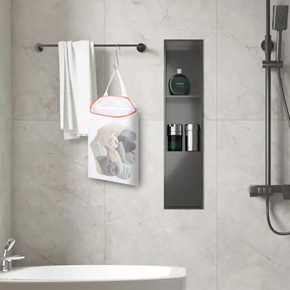 2-Pack Hanging Mesh Laundry Bags with Metal Hooks, 16x12 Inch - color: 2 PACK, size: 12*16in