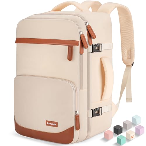 40L Travel Backpack, Flight Approved Carry On Laptop Backpack - color: Beige, size: Large