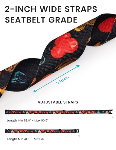 Travelkin Luggage Straps TSA Approved, Suitcase Straps with TSA Lock - color: Colorful Hearts