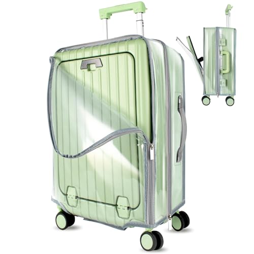 Clear PVC Luggage Cover Protector - No Disassembly Suitcase Covers for 24Inch Front Open Luggage, Carry on Luggage Protective Covers for Wheeled Suitcase Waterproof Dustproof Anti-scratch - size: 24 Inch