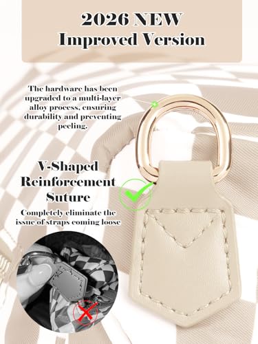 Checkered Crossbody Bag Bum Bag for Women,Spacious Fanny Packs Belt Bag - color: Beige Checkered