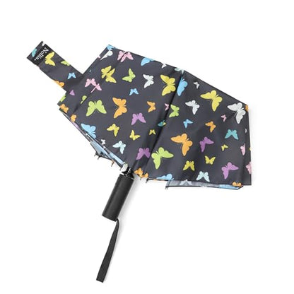 Nollia Compact Travel Umbrella with Auto Open – Windproof Folding Umbrella, Lightweight & Portable for Rain - color: Z.D. Butterfly