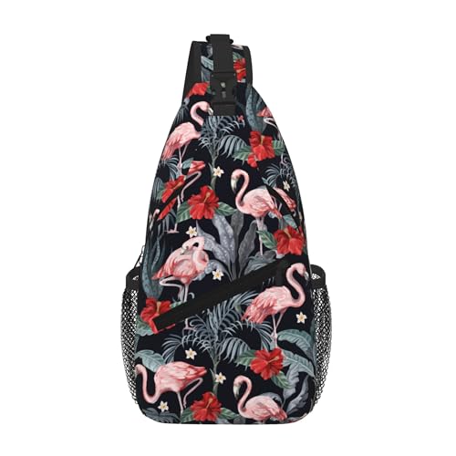 Women's Crossbody Sling Bag Hiking Daypack Backpack, Flamingo - color: Flamingo