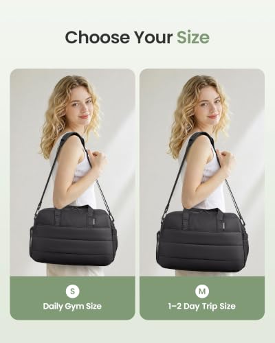 LOVEVOOK Small Gym Bag for Women with Tumbler Holder & Shoe Compartment - color: Blue, size: Small-17"