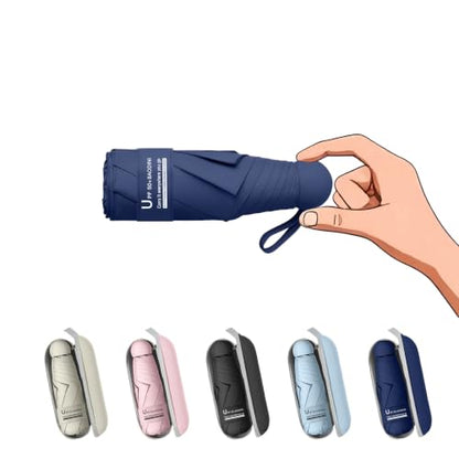 BAODINI Mini Travel Umbrella with UV Sun Protection, Compact Pocket-Size - color: 1 Pack Dark Blue