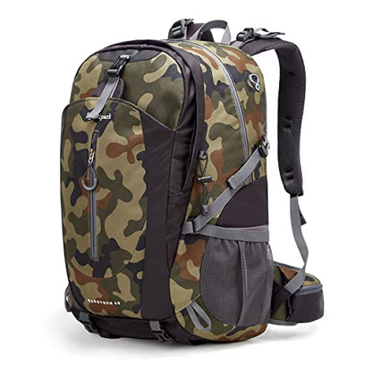 SPEEDPARK 40L Hiking Backpack, Lightweight Camping Daypack with Rain Cover - color: Camo