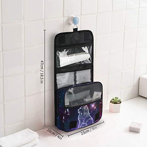 senya Hanging Travel Toiletry Bag Kit Makeup Case Cosmetics Organizer for Men Women - color: Leo Constellation Space