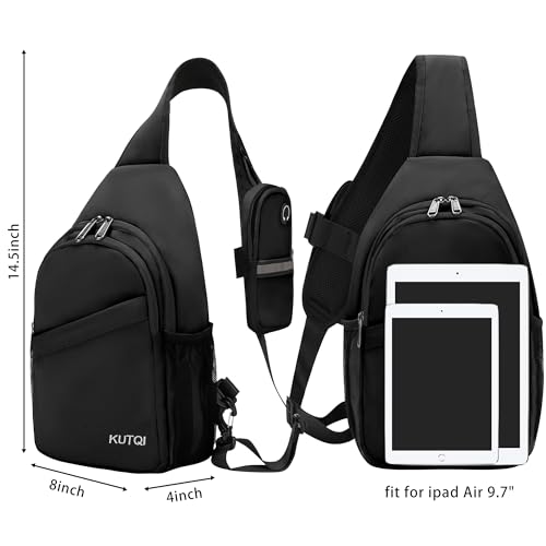 Crossbody Sling Bag for Women Men Multipurpose Sling Backpack Travel Essentials Hiking Shoulder Bag Daypack - color: D1-black