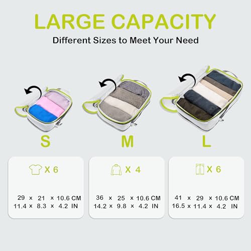 Cipway Compression Packing Cubes for Travel (3 Piece,White) - color: White, size: 3PCS