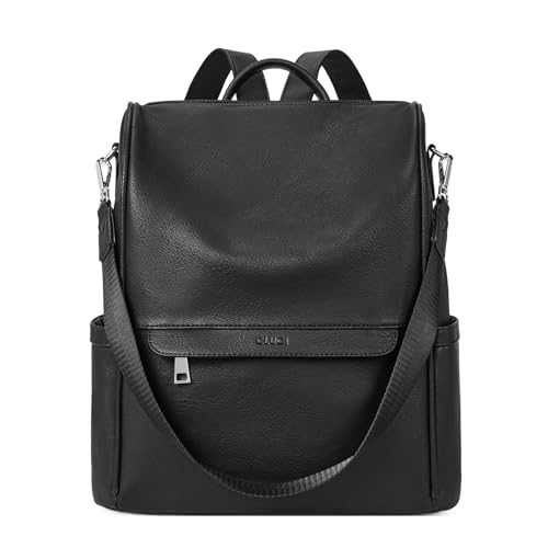 CLUCI Womens Backpack Purse PU Leather Anti-theft Fashion Designer Travel Bag Ladies Shoulder Bags - color: Top Zip-7 Black