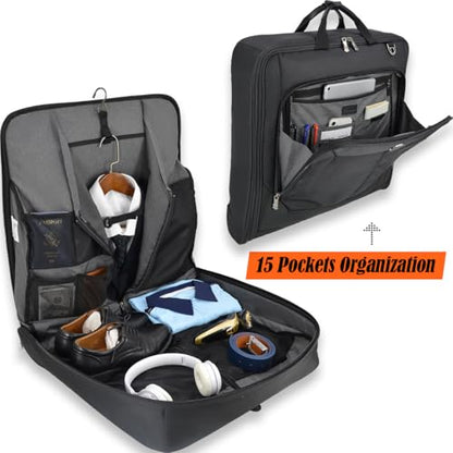 WELKINLAND 3-Suit Garment Bags for Travel & 4Pack Compression Packing Cubes