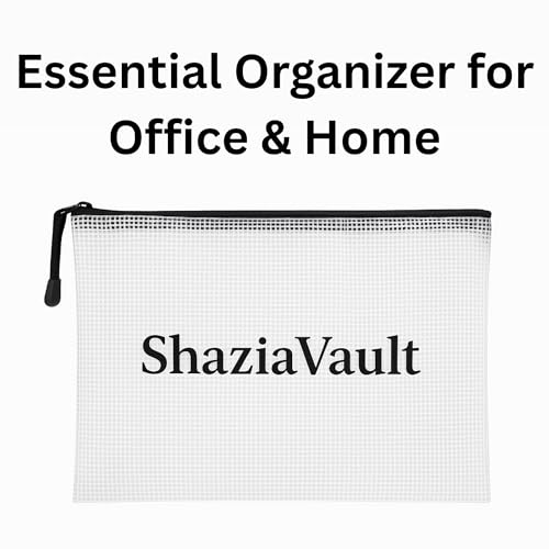 Zippered Mesh Document Bag Large Waterproof File Organizer Pouch for Important Papers, Certificates, Passports, Receipts & Travel Documents Durable Storage Zip Bag