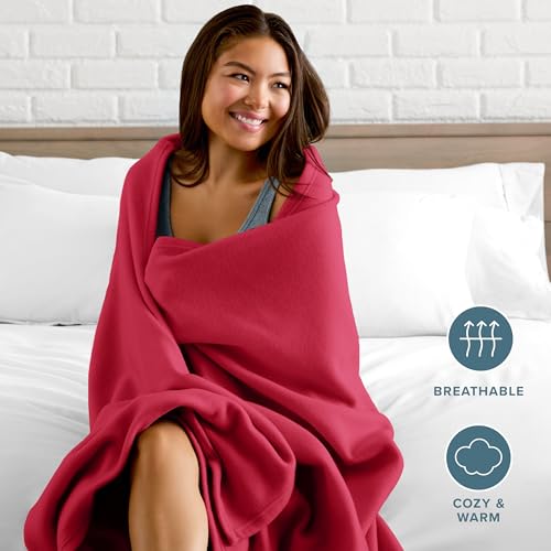Bare Home Polar Fleece Blanket (King, Red) - color: 12 - Red, size: King