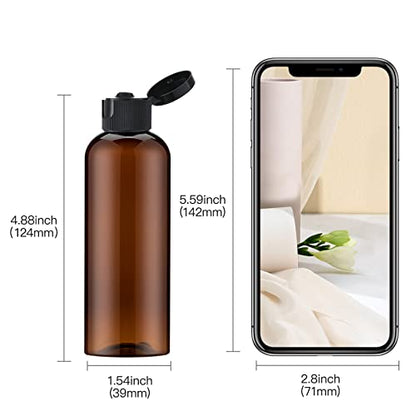 LISAPACK 3.4 oz Travel Bottles for Toiletries, Plastic Shampoo Containers - color: Brown