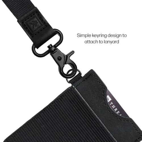 Thread Wallets Ultra Slim Wallet Vertical Leather Card Sleeve Wallet Thin Card Holder Minimalist Card Holder Wallets RFID Secure Black - color: Black