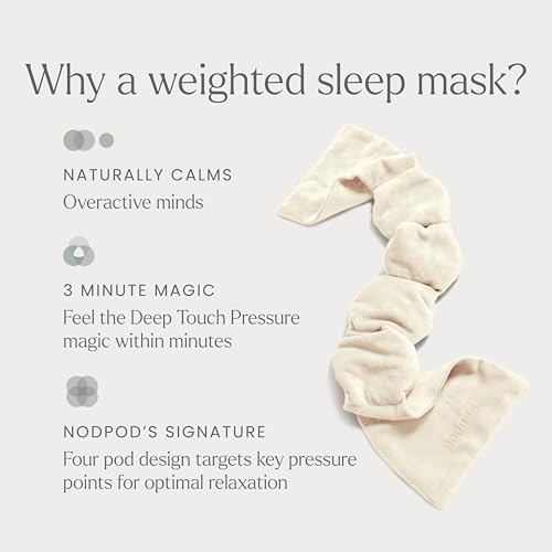 nodpod Patented Gentle Pressure Sleep Mask, Weighted Eye Mask - color: Bone Cotton