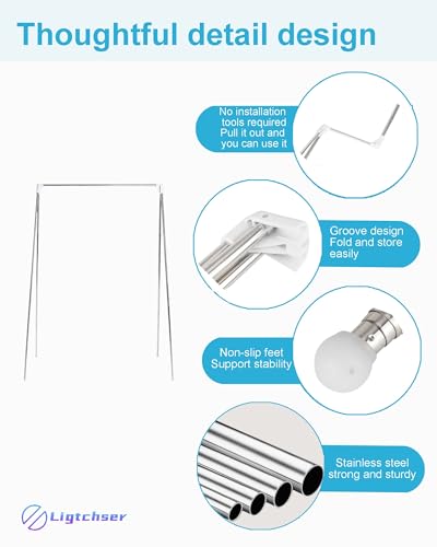 Ligtchser Portable Travel Garment Rack,Collapsible Mini Clothing Rack - color: Matte white