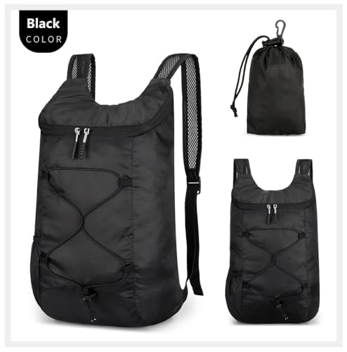levayhill 16L Foldable Hiking Backpack,Small Packable Daypack,Black - color: Black