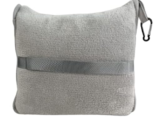 BlueHills Premium Soft Travel Blanket Pillow Combo Airplane - Light Gray - color: Lgray-1pk-t024
