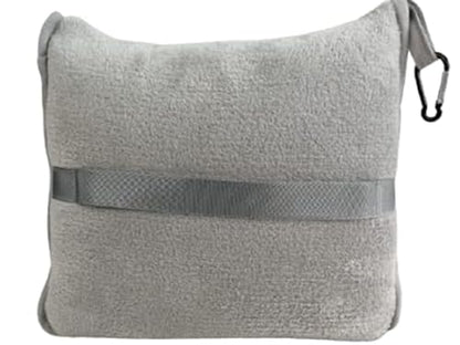 BlueHills Premium Soft Travel Blanket Pillow Combo Airplane - Light Gray - color: Lgray-1pk-t024