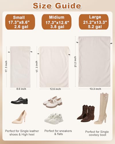 4 Pcs Single Shoe Bags for Travel, Dust Velvet Bag, Rio Red, 17.3x8.6 Inch - color: Beige, size: 17.3"x8.6"